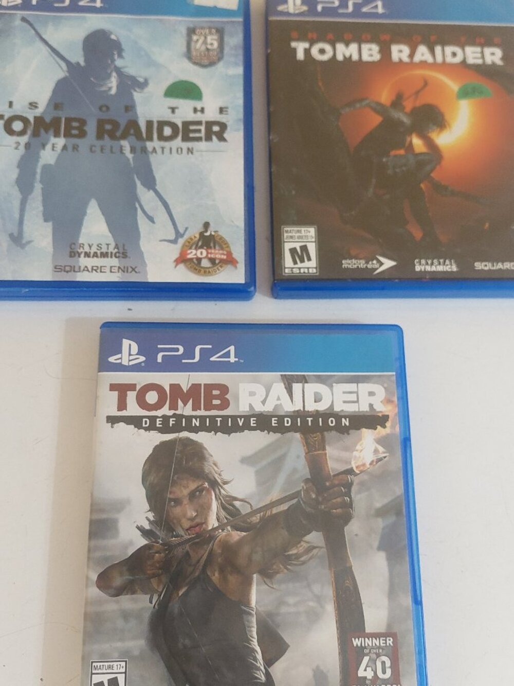 3 PS4 Tomb Raider games, Rise of the Tomb Raider, Definitive Edition, Shadow of